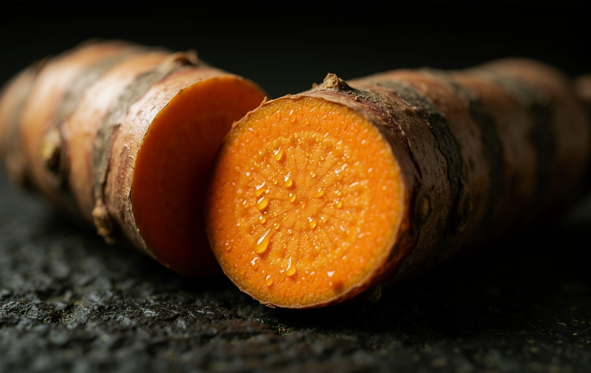 Macro view of Curcuma Longa root